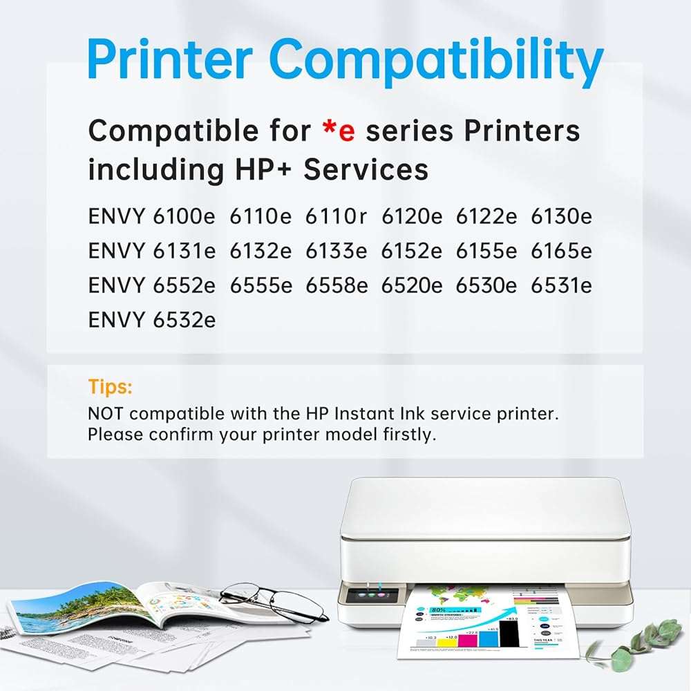 BINKSYLER 68XL 68e Ink Cartridges Black x1 Compatible for HP 68XL 68e 68 Ink, High Yield 730 Pages Work for Envy 6555e 6155e 6552e 6558e 6152e 6165e 6100e 6500e 6110e 6120e 6130e Printers - Image 2