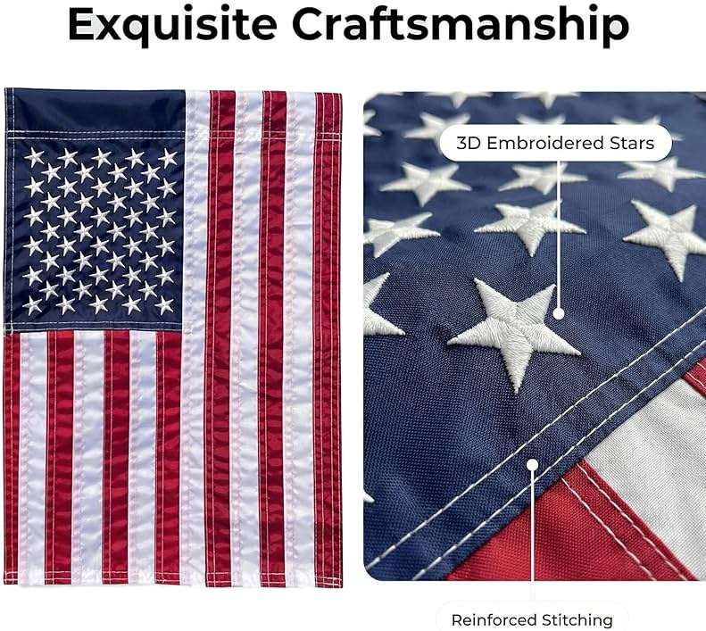 2 Pack American Flag Garden Flag 12x18 - Double Sided and Embroidered Stars Patriotic Yard Decor | Durable All-Weather Porch Flag for 4th of July, Memorial Day, Veterans Day & Everyday Outdoor/Indoor Use (2 Pack American Flag 12x18) - Image 4
