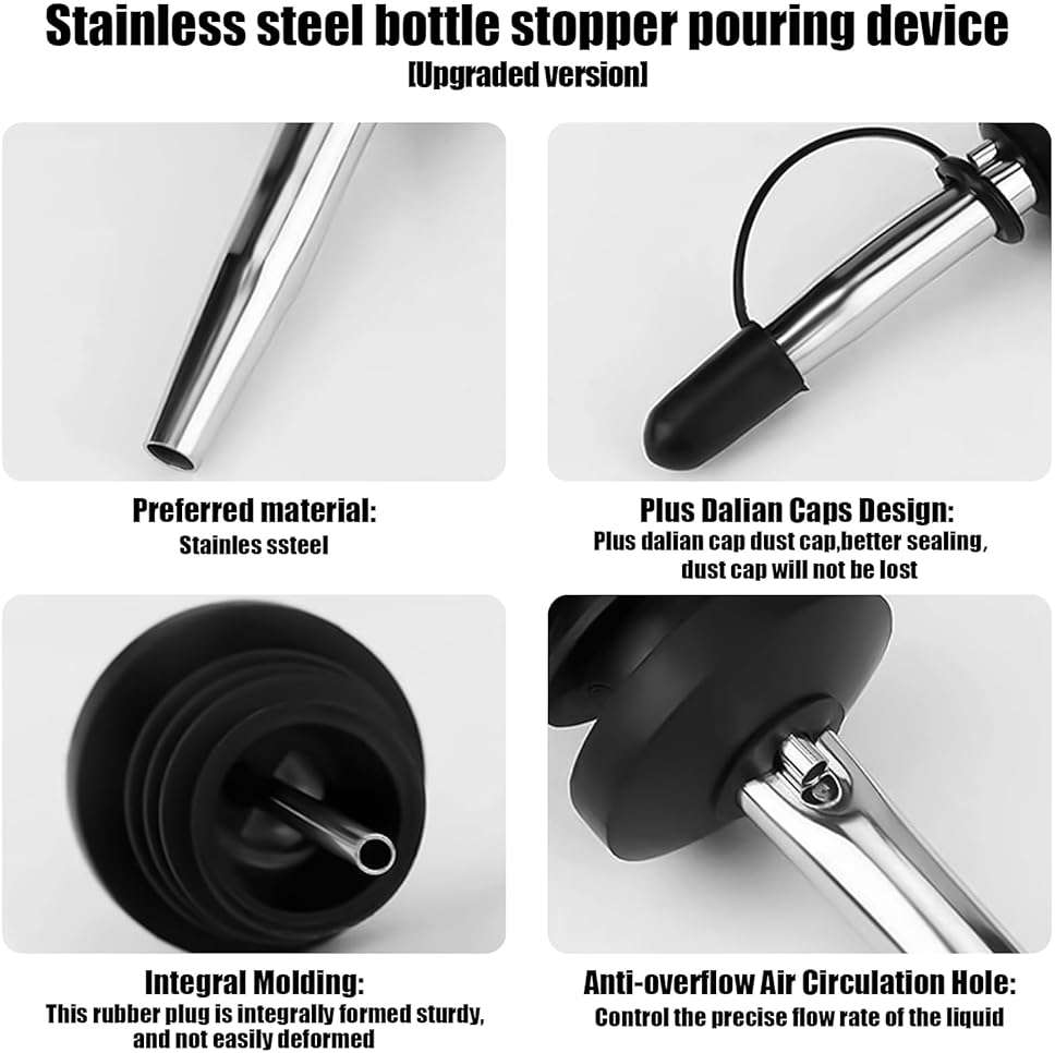 96 Pack Liquor Bottle Pourers, Stainless Steel Bottle Pourers with Dust Caps, Speed Pourers for Liquor Bottles, Olive Oil, Wine, Mason Jar, Bar and Kitchen Set - Image 4