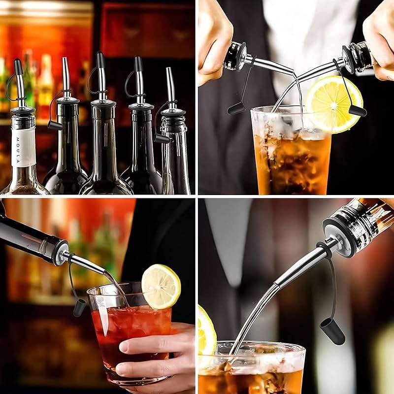 96 Pack Liquor Bottle Pourers, Stainless Steel Bottle Pourers with Dust Caps, Speed Pourers for Liquor Bottles, Olive Oil, Wine, Mason Jar, Bar and Kitchen Set - Image 5