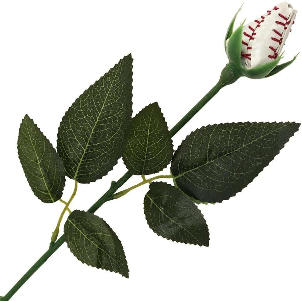 Bloepum Softball Rose Sport Leather Rose Handmade Artificial Softball Flowers Gift for Softball Mom Fans Team Graduation,E - Image 4