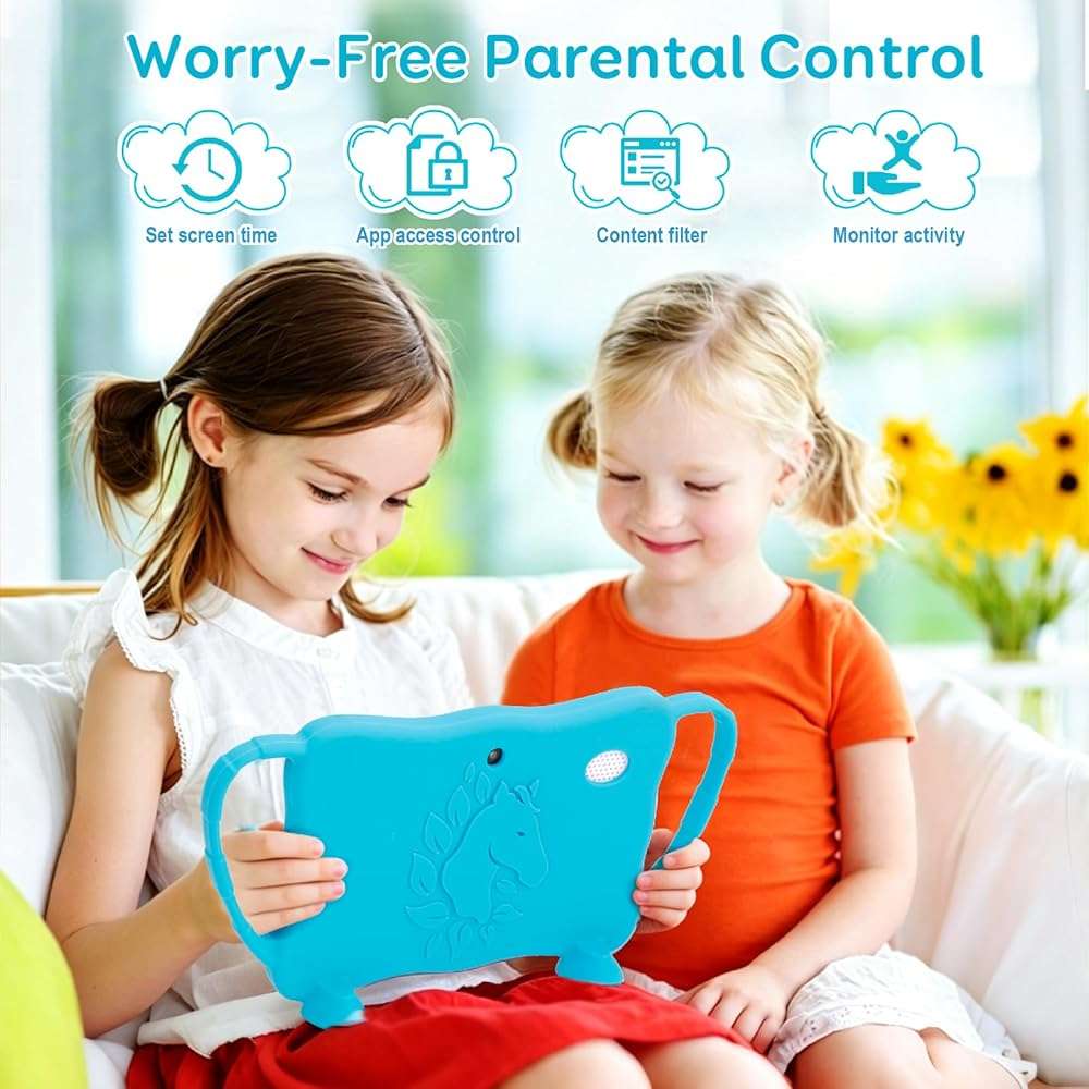 okulaku Kids Tablet, 7 Inch Android 16 Toddler Tablet with 4GB RAM 32GB ROM, Silicone Case, Parental Controls, Free Educational Apps for 3-12 Years Old Boys Girls(Blue) - Image 6
