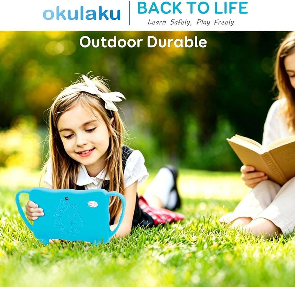 okulaku Kids Tablet, 7 Inch Android 16 Toddler Tablet with 4GB RAM 32GB ROM, Silicone Case, Parental Controls, Free Educational Apps for 3-12 Years Old Boys Girls(Blue) - Image 7