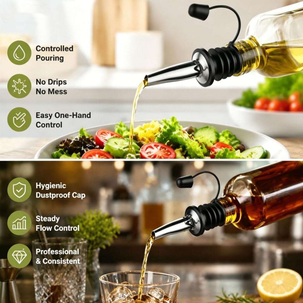 24 Pack Stainless Steel Liquor Pour Spout, Pour Spouts for Liquor Bottles with Dust Caps, Speed Pourers for Liquor Bottles Oil Wine Alcohol, Bar Accessories Bar Supplies for Home Bartender - Image 7