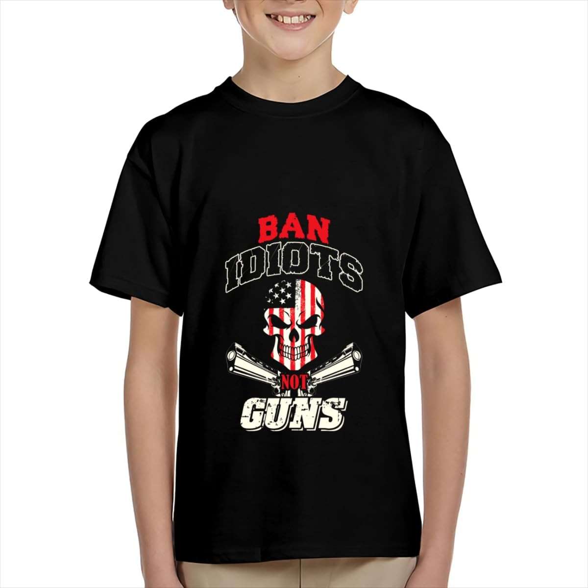 Teen's T Shirt,ban Idiots not Guns,Teens Short Sleeve Graphic Summer Top Clothes - Image 2
