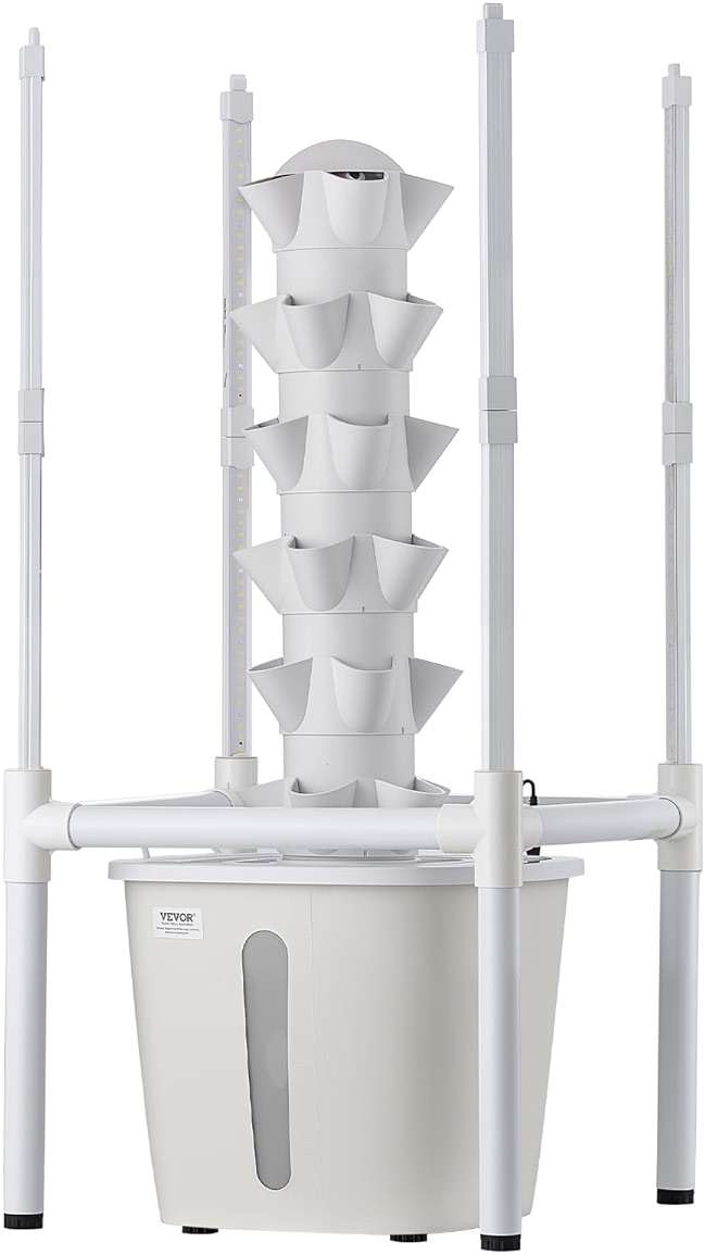 VEVOR Hydroponic Tower, 30 Pods 6 Tiers Hydroponics Growing System Kit with LED Grow Light & App Control, Vertical Home Garden with 20L Water Tank & Pump, Planter for Indoor Herbs, Fruits, Vegetables - Image 9